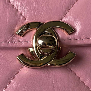 Chanel AS4469 Small BOX Bag Shiny Calfskin & Gold-Tone Metal Pink - Default Title - View 3