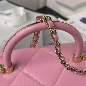 Chanel AS4469 Small BOX Bag Shiny Calfskin & Gold-Tone Metal Pink - Default Title - View 4