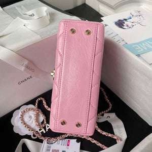 Chanel AS4469 Small BOX Bag Shiny Calfskin & Gold-Tone Metal Pink - Default Title - View 6