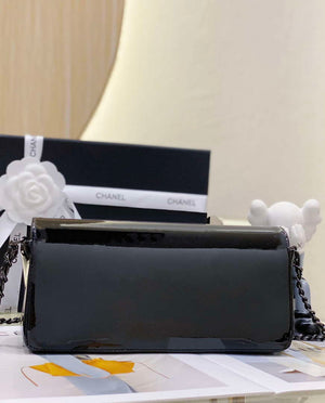 Chanel AS4498 Clutch Flap Bag Patent Calfskin & Gold Metal Black - Default Title - View 4