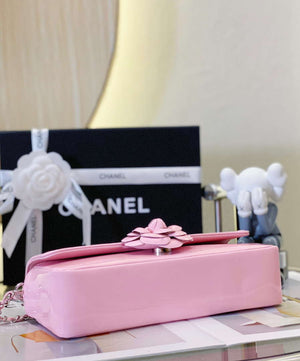 Chanel AS4498 Clutch Flap Bag Patent Calfskin & Gold Metal Pink - Default Title - View 5
