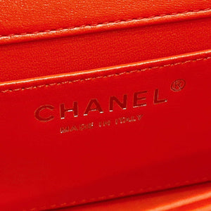 Chanel AS4498 Clutch Flap Bag Patent Calfskin & Gold Metal Red - Default Title - View 9