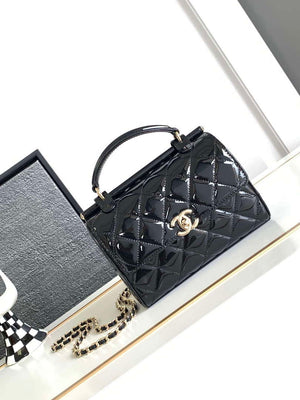 Chanel AS4511 Patent Calfskin & Gold-Tone Metal Black - Default Title - View 1
