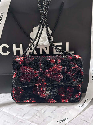 Chanel AS4561 Evening Bag Sequins & Black-Tone Metal Black & Pink - Default Title - View 12