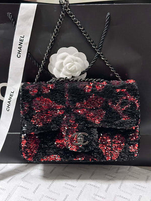 Chanel AS4561 Evening Bag Sequins & Black-Tone Metal Black & Pink - Default Title - View 16