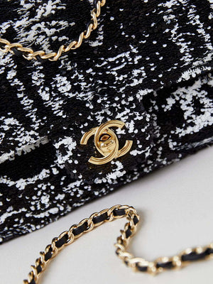 Chanel AS4561 Evening Bag Sequins & Gold-Tone Metal Black & White - Default Title - View 2