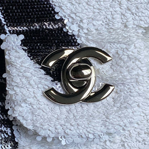 Chanel AS4561 Evening Bag Sequins & Silver-Tone Metal White & Black - Default Title - View 3