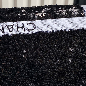 Chanel AS4561 Evening Bag Sequins & Silver-Tone Metal Black & White - Default Title - View 4