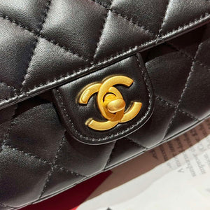 Chanel AS4573 Small Bag With Top Handle Pearly Lambskin & Gold-Tone Metal Black - Default Title - View 7