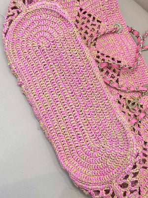 Chanel AS4576 25SS Shopping Bag Pink Raffia - Default Title - View 10