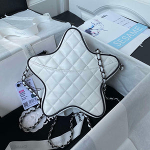 Chanel AS4579 Star Handbag metallic Lambskin Black metal White - Default Title - View 2