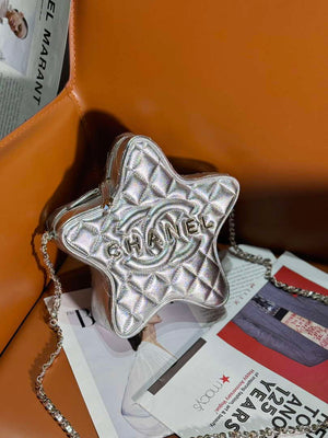 Chanel AS4579 Star Handbag metallic Lambskin gold metal Silver - Default Title - View 3