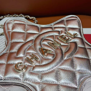 Chanel AS4579 Star Handbag metallic Lambskin gold metal Silver - Default Title - View 6