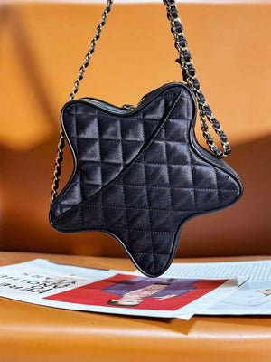 Chanel AS4579 Star Handbag Satin & gold-tone metal Black - Default Title - View 2