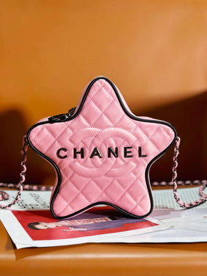 Chanel AS4579 Star Handbag Satin & Black-tone metal Pink - Default Title - View 2