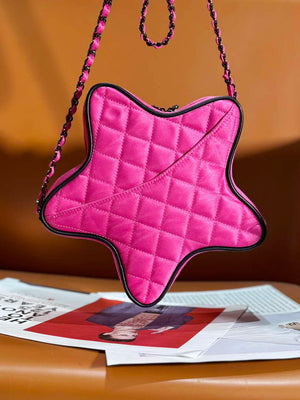 Chanel AS4579 Star Handbag Satin & Black-tone metal Rose Pink - Default Title - View 3