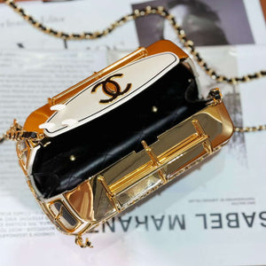 Chanel AS4590 MINI VAN Minaudiere plexi Enamel Strass & Gold-Tone Metalblack White & Gold - Default Title - View 9