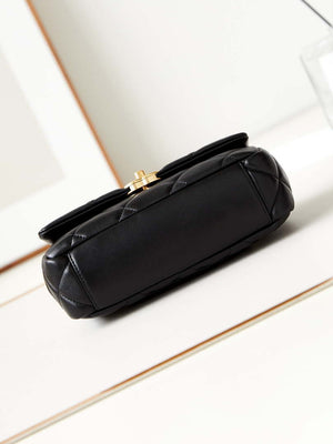Chanel AS4595 MINI FLAP BAG Metallic Calfskin Diamante & Gold-Tone Metal Black - Default Title - View 3