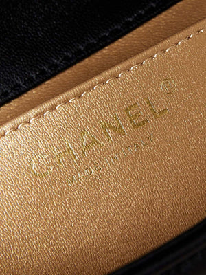 Chanel AS4595 MINI FLAP BAG Metallic Calfskin Diamante & Gold-Tone Metal Black - Default Title - View 6