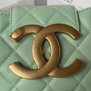 Chanel AS4609 Small Messenger bag Lambskin Green - Default Title - View 3