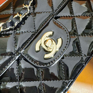 Chanel AS4646 MINI FLAP BAG & STAR COIN PURSE Mirror Calfskin Metallic Calfskin & Gold-Tone Metal Black - Default Title - View 7