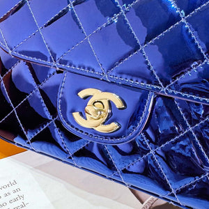 Chanel AS4646 MINI FLAP BAG & STAR COIN PURSE Mirror Calfskin Metallic Calfskin & Gold-Tone Metal Dark Purple - Default Title - View 7