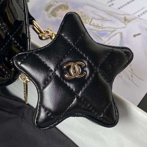 Chanel AS4647 Mini Flap Bag & STAR COIN PURSE Metallic Calfskin & Gold-Tone Metal Black - Default Title - View 4