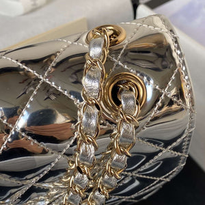 Chanel AS4647 Mini Flap Bag & STAR COIN PURSE Metallic Calfskin & Gold-Tone Metal Silver - Default Title - View 7