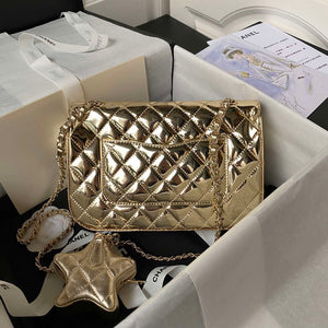 Chanel AS4648 Flap Bag & STAR COIN PURSE Mirror Calfskin Metallic Calfskin & Gold-Tone Metal Gold - Default Title - View 2