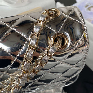 Chanel AS4648 Flap Bag & STAR COIN PURSE Mirror Calfskin Metallic Calfskin & Gold-Tone Metal Silver - Default Title - View 7