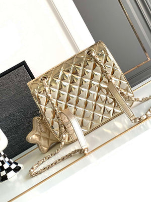 Chanel AS4649 BACKPACK & Star Coin Purse Metallic Calfskin & Gold-Tone Metal Light Gold - Default Title - View 3