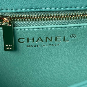 Chanel AS4654 Trendy CC Flap Bag With Top Handle Lambskin & Gold-Tone Metal Blue - Default Title - View 8
