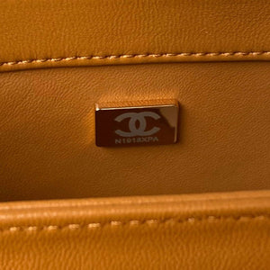 Chanel AS4654 Trendy CC Flap Bag With Top Handle Lambskin & Gold-Tone Metal Orange - Default Title - View 5