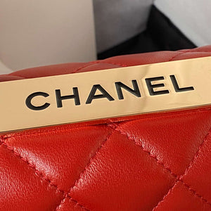 Chanel AS4654 Trendy CC Flap Bag With Top Handle Lambskin & Gold-Tone Metal Red - Default Title - View 4