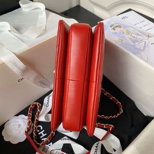 Chanel AS4654 Trendy CC Flap Bag With Top Handle Lambskin & Gold-Tone Metal Red - Default Title - View 5