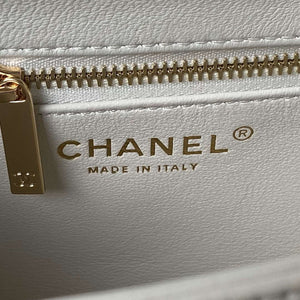 Chanel AS4654 Trendy CC Flap Bag With Top Handle Lambskin & Gold-Tone Metal White - Default Title - View 8