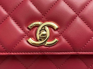 Chanel AS4654 Trendy CC Flap Bag With Top Handle Lambskin & Gold-Tone Metal Wine Red - Default Title - View 6