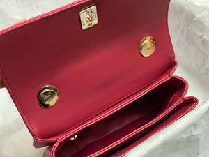 Chanel AS4654 Trendy CC Flap Bag With Top Handle Lambskin & Gold-Tone Metal Wine Red - Default Title - View 7