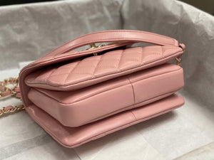 Chanel AS4654 Trendy CC Flap Bag With Top Handle Pink Lambskin Multicolor Logo - Default Title - View 4