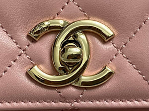 Chanel AS4654 Trendy CC Flap Bag With Top Handle Pink Lambskin Multicolor Logo - Default Title - View 6