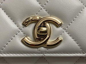 Chanel AS4654 Trendy CC Flap Bag With Top Handle White Lambskin Multicolor Logo - Default Title - View 6