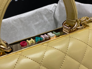 Chanel AS4654 Trendy CC Flap Bag With Top Handle Yellow Lambskin Multicolor Logo - Default Title - View 5