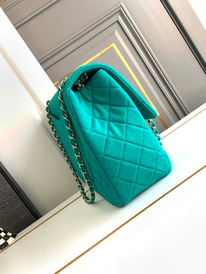 Chanel AS4661 Flap Bag CF Airport Calfskin & Gold-Tone Metal Green - Default Title - View 2