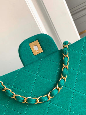 Chanel AS4661 Flap Bag CF Airport Calfskin & Gold-Tone Metal Green - Default Title - View 7