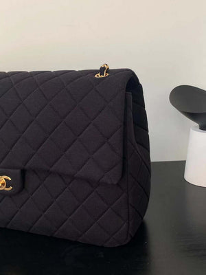 Chanel AS4661 Flap Bag CF Airport Velvet & Silver-Tone Metal Black - Default Title - View 9