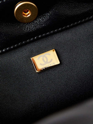 Chanel AS4668 Large Hobo Bag Shiny Calfskin & Gold-Tone Metal Black - Default Title - View 9