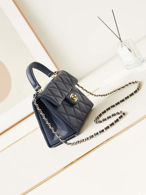 Chanel AS4711 Kelly Bag Calfskin gold tone metal Navy Blue - Default Title - View 2