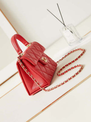 Chanel AS4711 Kelly Bag Calfskin gold tone metal Red - Default Title - View 3