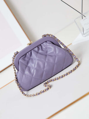 Chanel AS4717 Clutch Lambskin Purple - Default Title - View 1