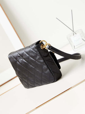 Chanel AS4743 Hobo Handbag Shiny Calfskin & Gold-Tone Metal Black - Default Title - View 4